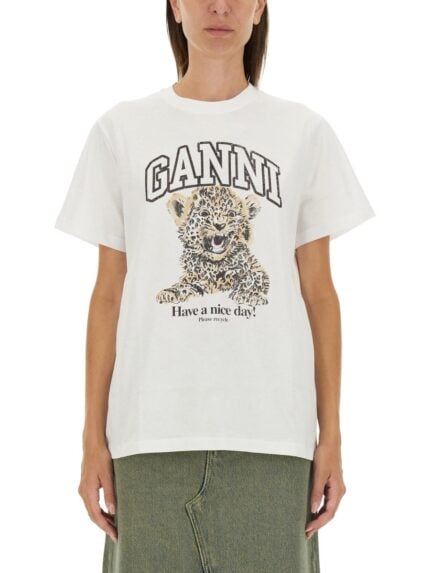 GANNI "LEOPARD" T-SHIRT