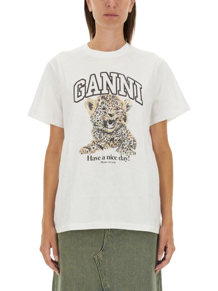 GANNI "LEOPARD" T-SHIRT