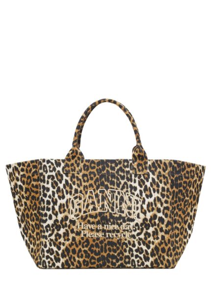 GANNI "LEOPARD XXL" TOTE BAG