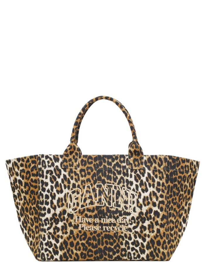 GANNI "LEOPARD XXL" TOTE BAG