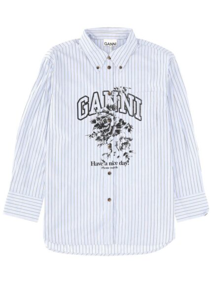 GANNI LOGO PRINT SHIRT