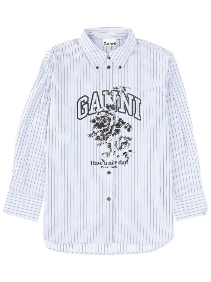 ganni logo print shirt GANNI LOGO PRINT SHIRT