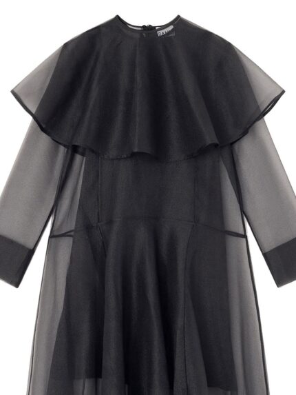 GANNI LONG DRESS WITH HOOP COLLAR