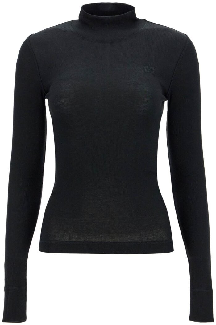 GANNI Long-sleeved Ribbed Top