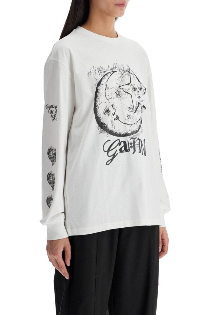 GANNI Long-sleeved T-shirt With Graphic Print