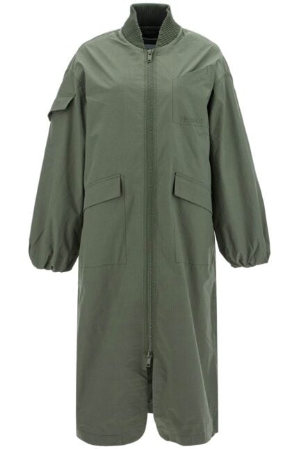 GANNI Long Tech Seersucker Trench