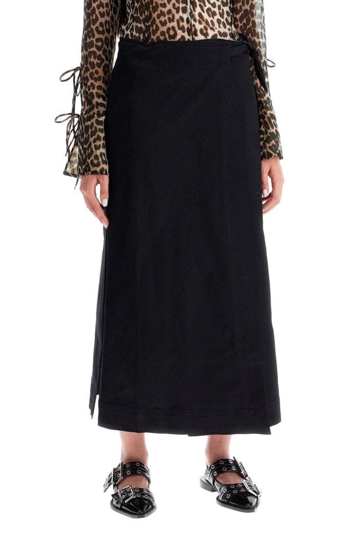 GANNI Long Wrap Skirt With Pockets