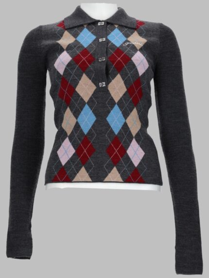 GANNI MAGLIA POLO A ROMBI