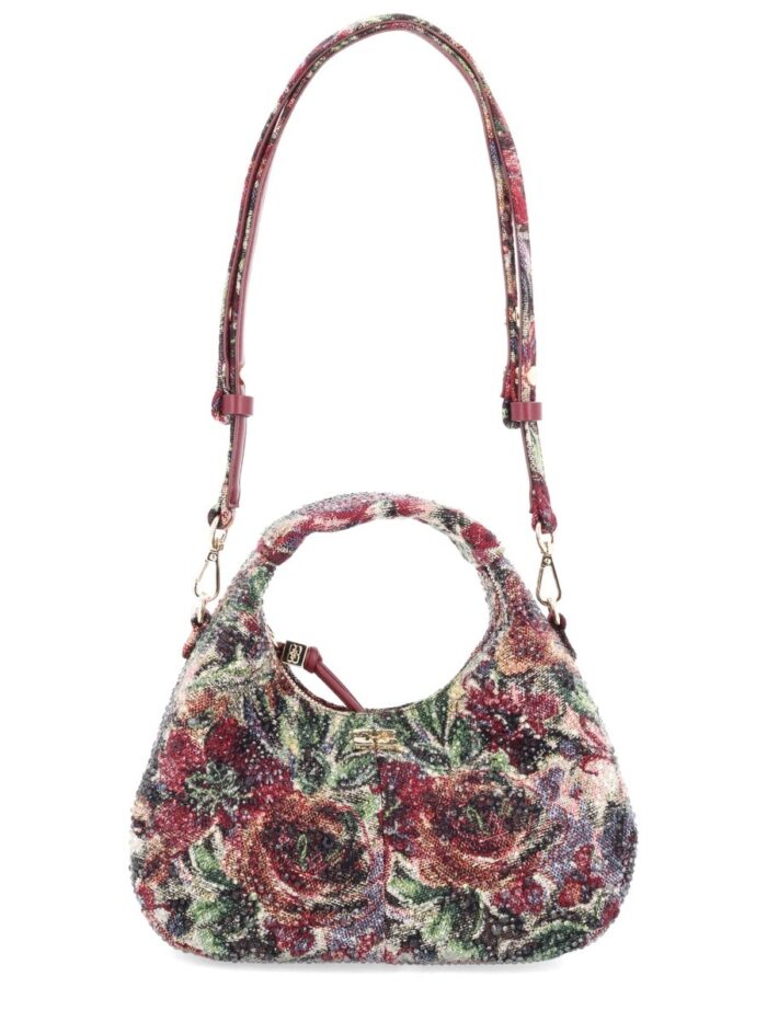 ganni mini "tapestry rhinestone" hobo bag GANNI MINI "TAPESTRY RHINESTONE" HOBO BAG