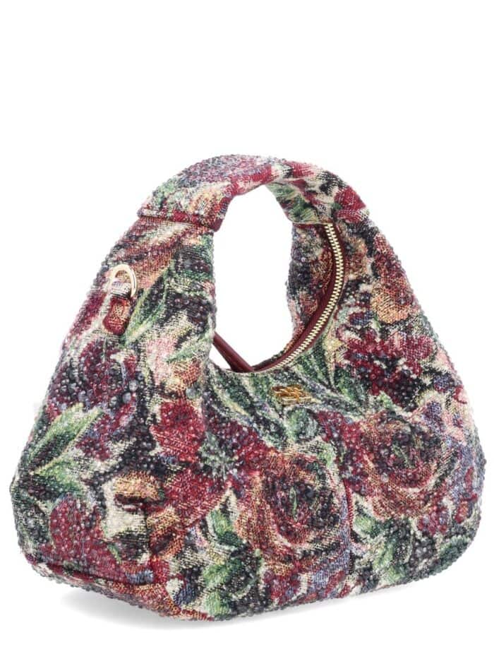 ganni mini "tapestry rhinestone" hobo bag GANNI MINI "TAPESTRY RHINESTONE" HOBO BAG