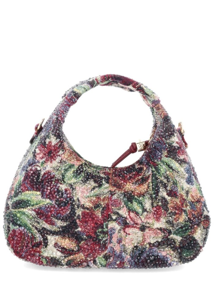 ganni mini "tapestry rhinestone" hobo bag GANNI MINI "TAPESTRY RHINESTONE" HOBO BAG