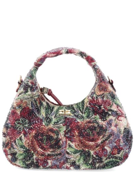 GANNI MINI "TAPESTRY RHINESTONE" HOBO BAG