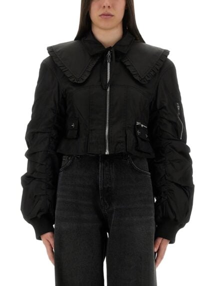 GANNI NYLON FITTED JACKET