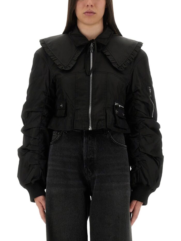 GANNI NYLON FITTED JACKET
