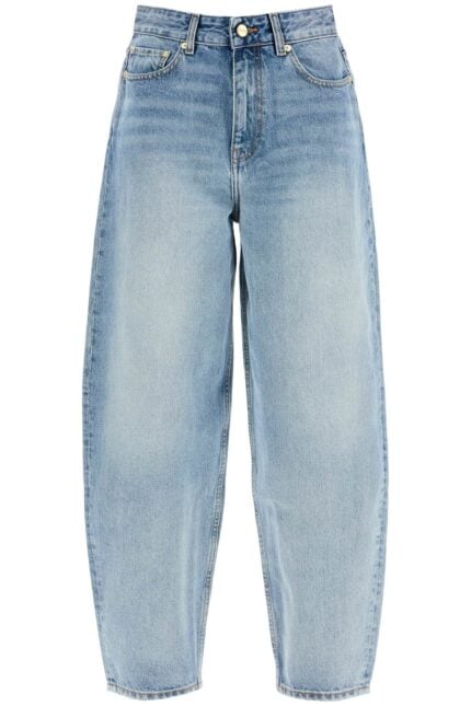 GANNI Organic Denim Tapered Jeans In Eight