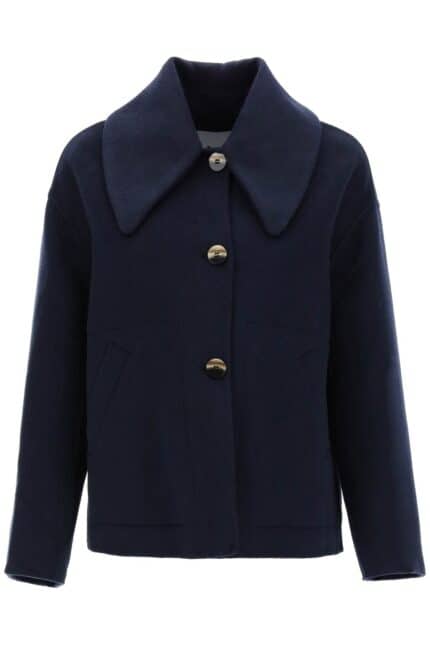 Ganni Peacoat With Maxi Collar