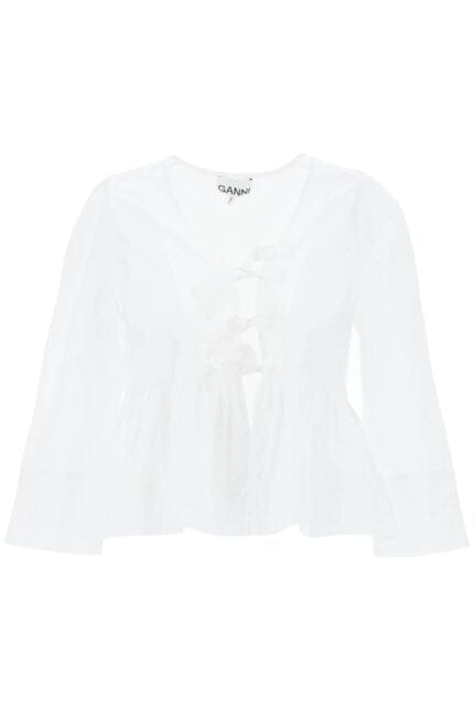 Ganni Peplum Blouse In Pop