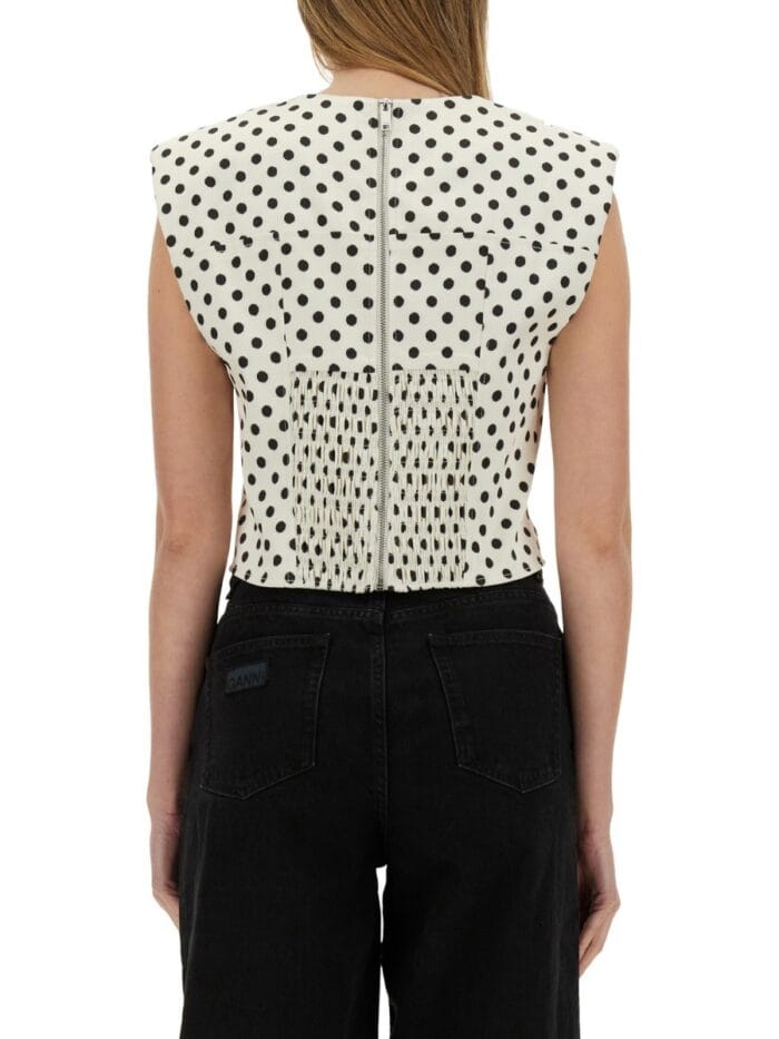 GANNI "POLKA-DOT" CORSET TOP