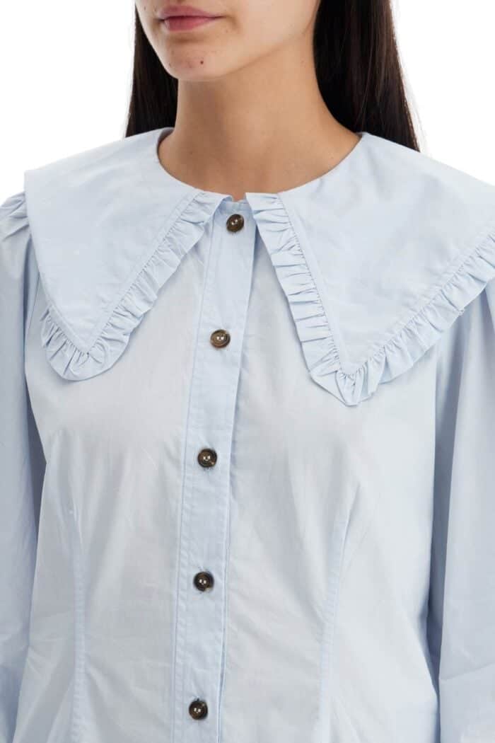 GANNI Poplin Shirt With Oversized Collar