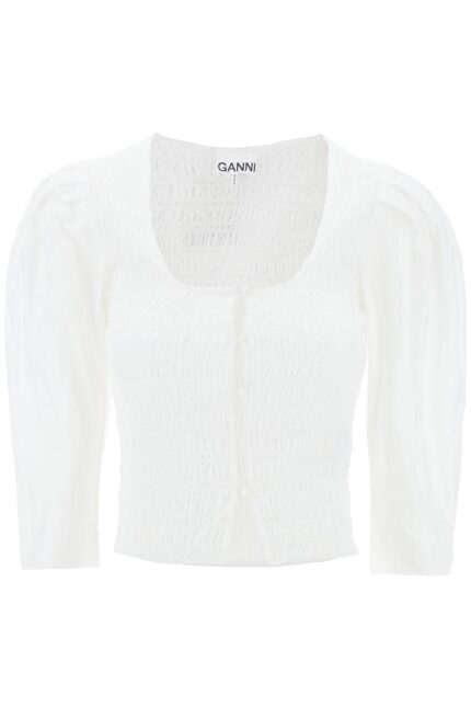 GANNI "poplin Smock Blouse