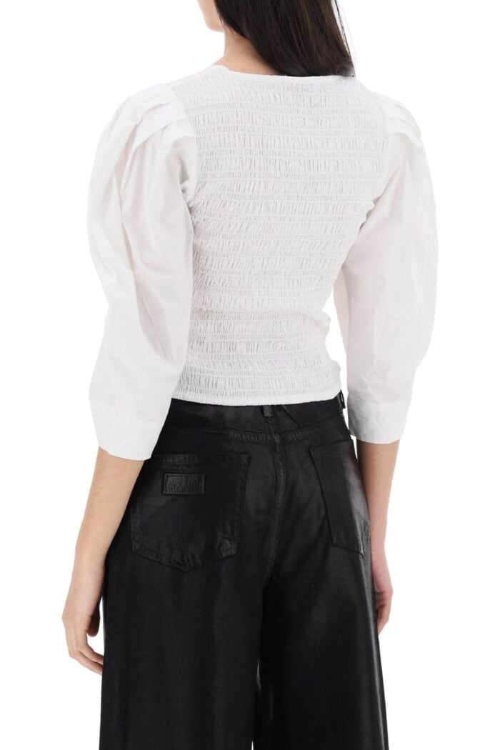 GANNI "poplin Smock Blouse
