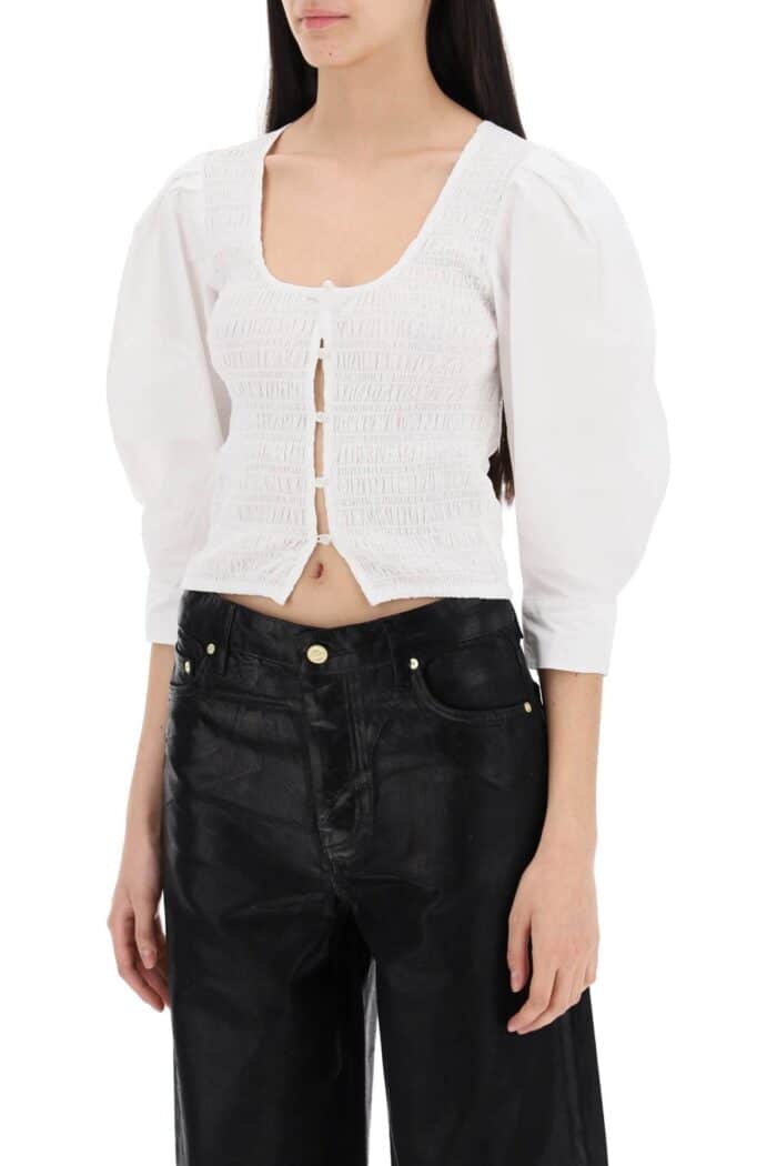 GANNI "poplin Smock Blouse