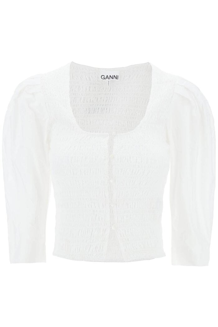 GANNI "poplin Smock Blouse