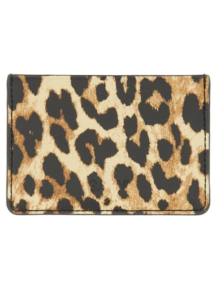 GANNI PORTACARTE CON MOTIVO ANIMALIER