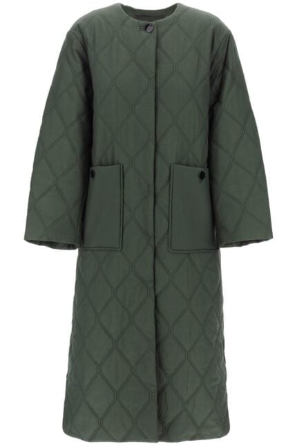 GANNI Quilted Midi Coat