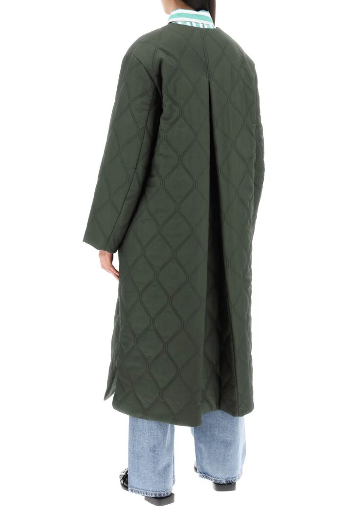 GANNI Quilted Midi Coat