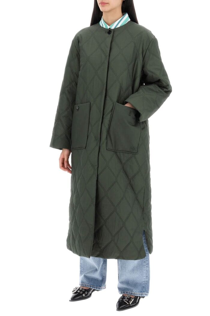 GANNI Quilted Midi Coat