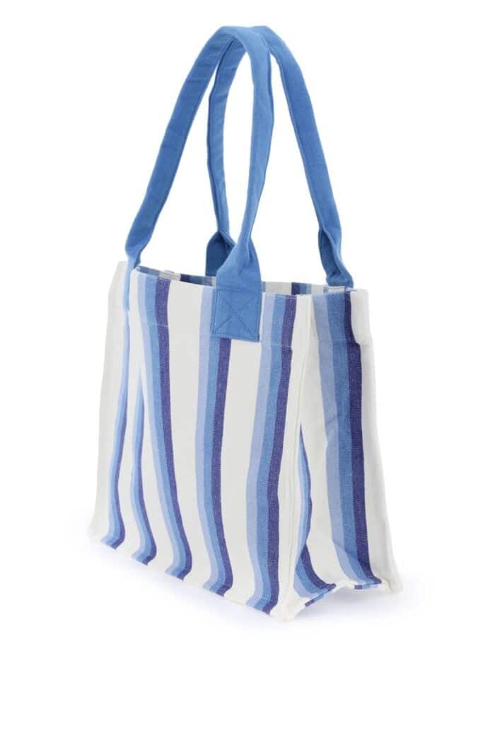 Ganni Recycled Cotton Striped Tote Bag