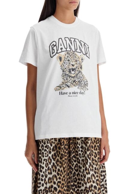 GANNI Relaxed Fit Printed T-shirt