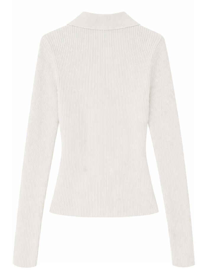 GANNI RIBBED POLO SHIRT