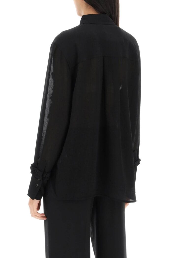 GANNI Ruffled Chiffon Shirt