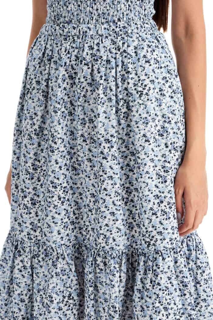 GANNI Ruffled Poplin Skirt With Fl