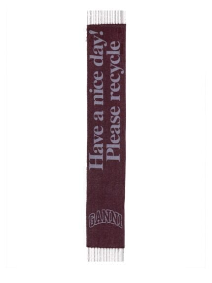 GANNI SCARF WITH LOGO
