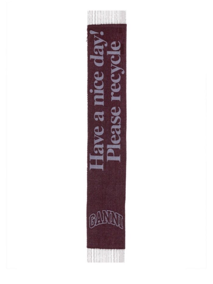 GANNI SCARF WITH LOGO
