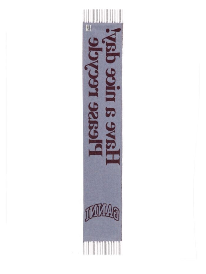 GANNI SCARF WITH LOGO