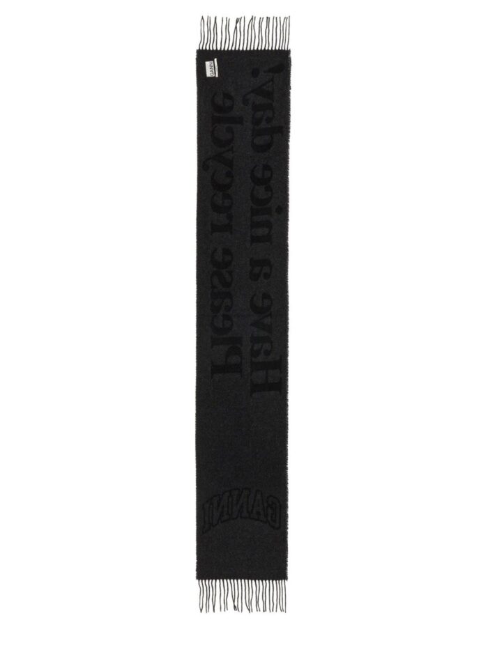 GANNI SCARF WITH LOGO