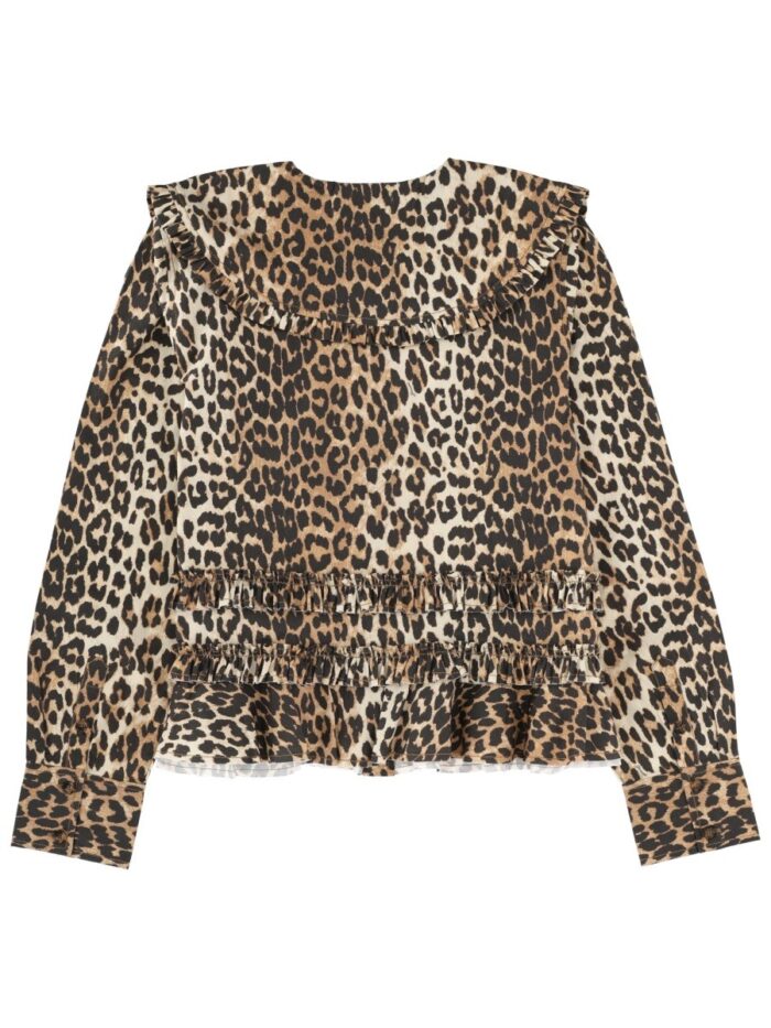 GANNI SHIRT WITH WIDE COLLAR