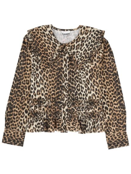 GANNI SHIRT WITH WIDE COLLAR