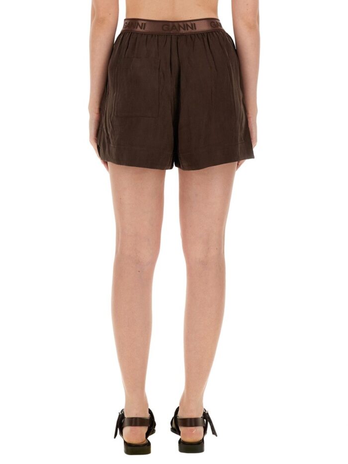 GANNI SHORT IN SATIN