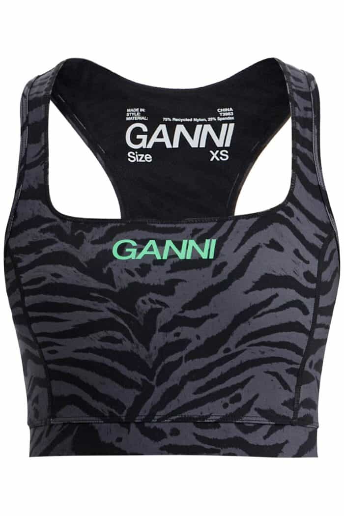 GANNI Sporty Animal Print Top