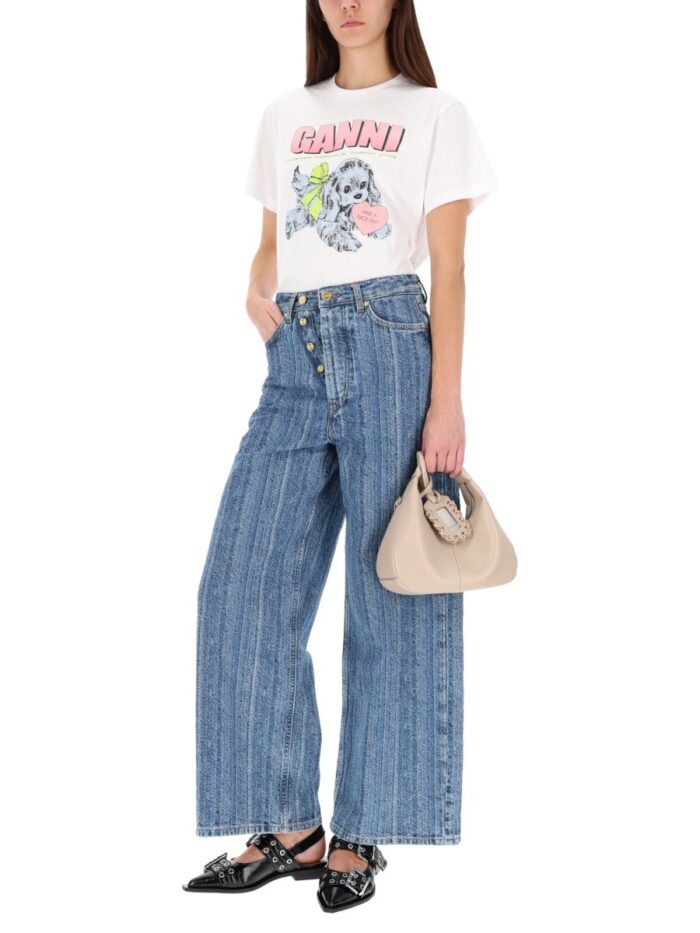 GANNI STRIPED "BAGGY" JEANS