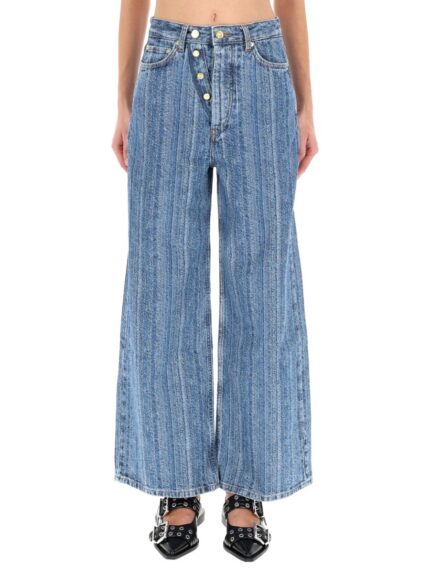 GANNI STRIPED "BAGGY" JEANS