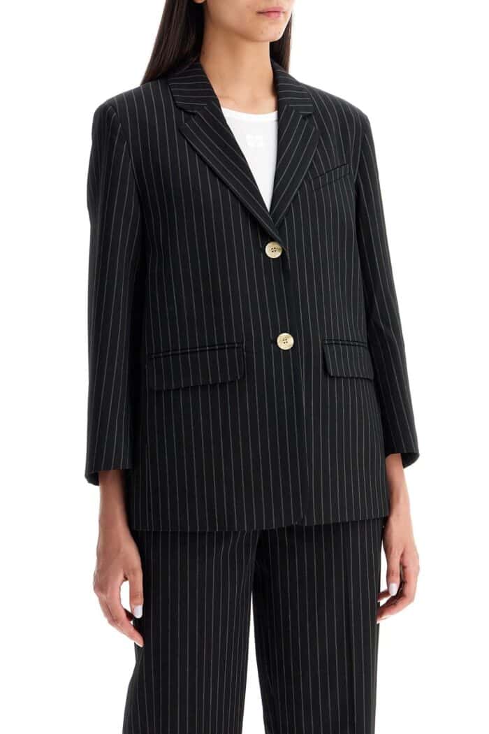 GANNI Striped Boxy Blazer