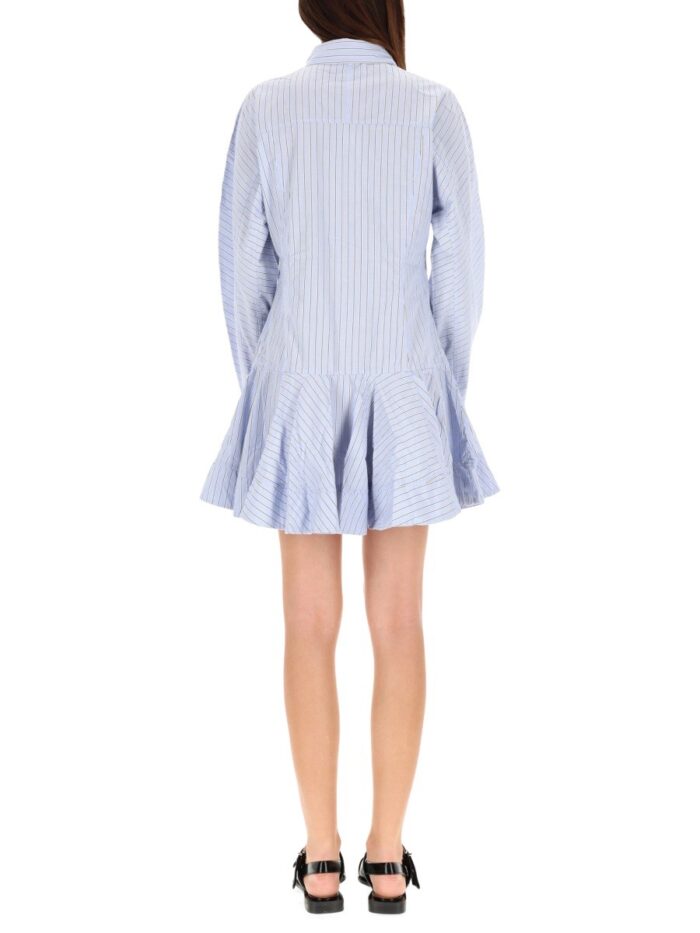 GANNI STRIPED CHEMISIER DRESS