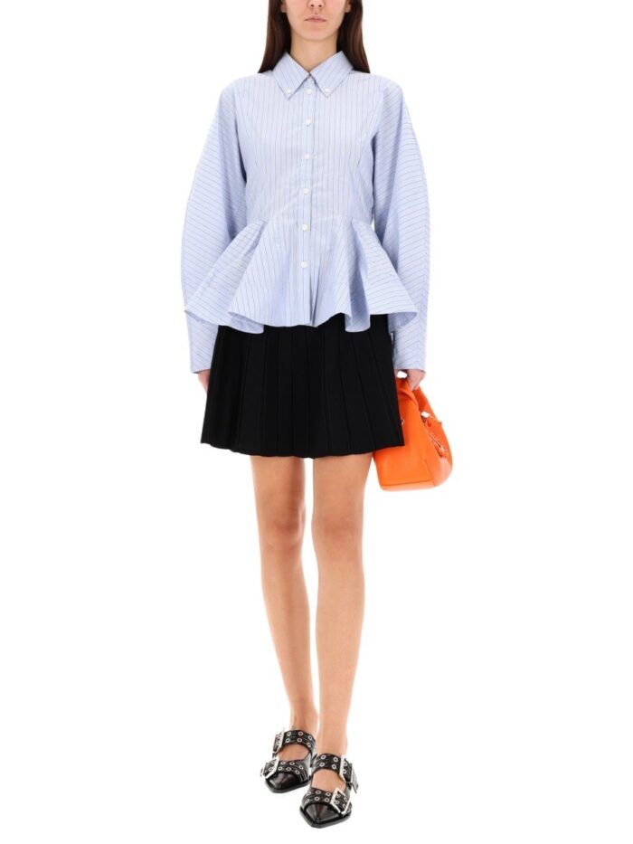 GANNI STRIPED "PEPLUM" SHIRT