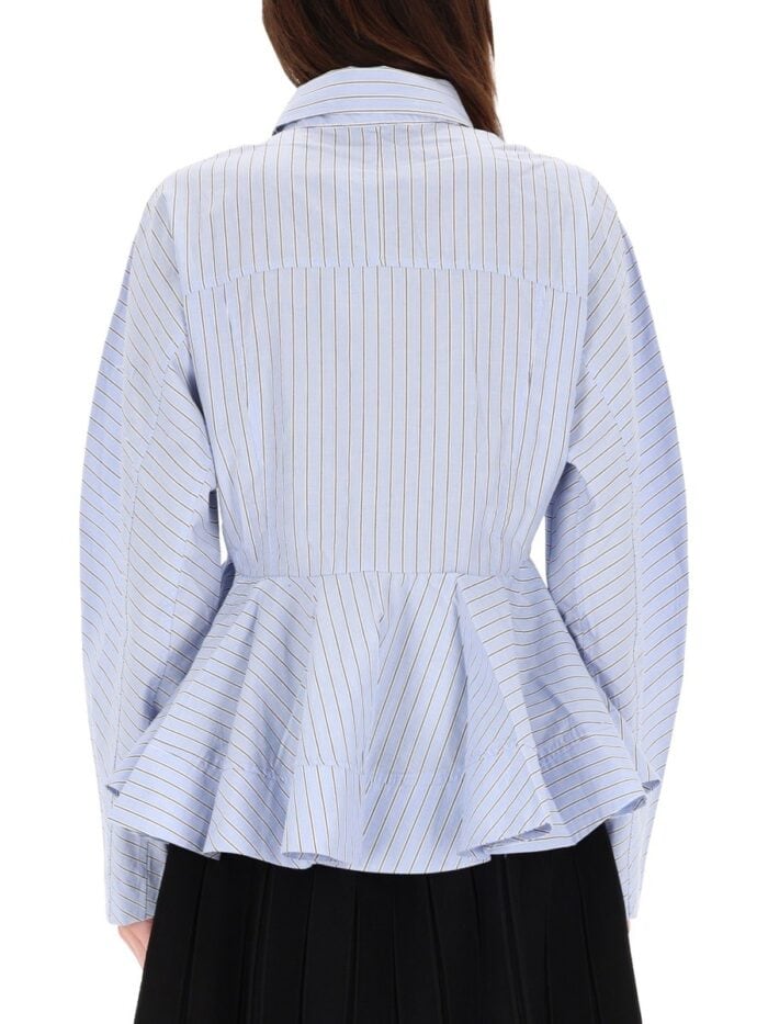 GANNI STRIPED "PEPLUM" SHIRT